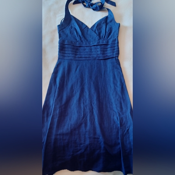 Purple linen halter dress - Picture 4 of 4